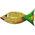 Vector image of tiled golden fish